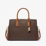 Michael Kors Laila Medium Signature Logo Satchel in BRN/ACORN