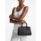 Michael Kors Laila Small Pebbled Leather Satchel In Black