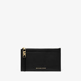 Michael Kors Large Pebbled Leather Card Case in Black