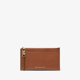 Michael Kors Large Pebbled Leather Card Case in Luggage