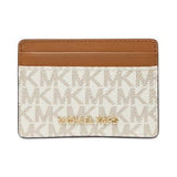 Michael Kors Logo Jet Set Card Holder In Vanilla