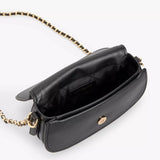 Michael Kors Mila Leather Shoulder Bag in Black