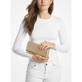 Michael Kors Mona Large Metallic Leather Clutch