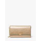Michael Kors Mona Large Metallic Leather Clutch