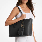 Michael Kors Quinn Large Pebbled Leather Tote Bag in Black