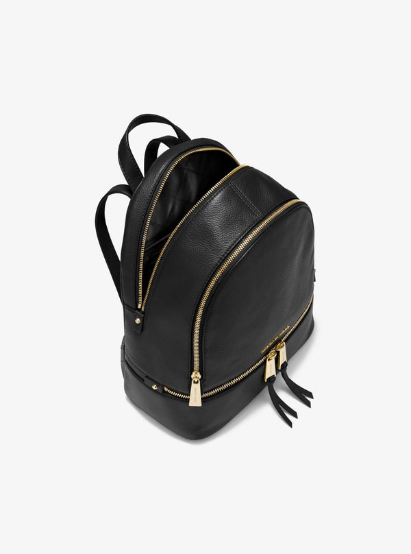 Michael Kors Rhea Medium Leather Backpack in Black
