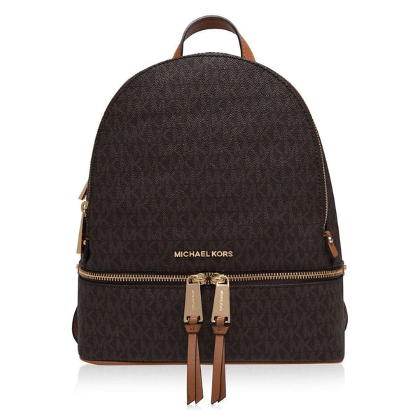 Michael Kors Rhea Medium Leather Backpack In Brown