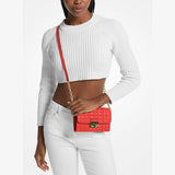 Michael Kors Tribeca Leather Convertible Crossbody Bag In Burnt Sienna