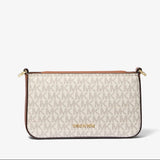 MICHAEL Michael Kors Bryant Small Signature Logo Convertible Pochette In Vanilla/Acorn
