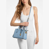 MICHAEL Michael Kors Laila Small Studded Leather Satchel In Chambray