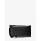 Michael Kors Jet Set Medium Pebbled Leather Wristlet In Black