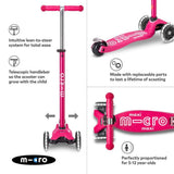 Micro scooter Maxi Micro Deluxe LED In Pink