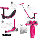 Micro Scooters Mini 2 Grow Light Up 4 In 1 Scooter In Pink