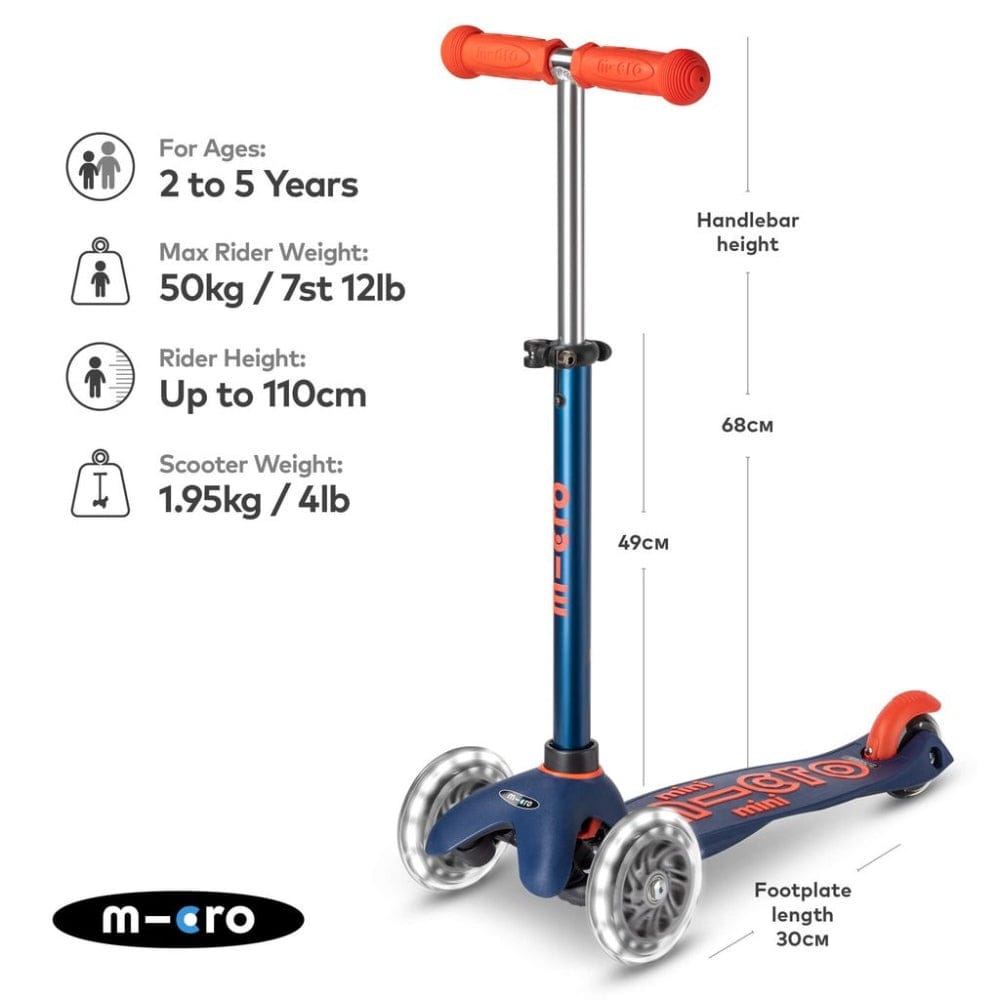 Micro Scooters Mini Micro LED In Navy
