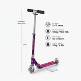 Micro Scooters Sprite Foldable LED Scooter In Purple