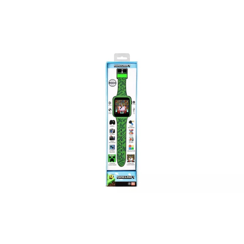 Minecraft Kids Green Silicone Strap Interactive Watch