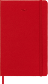 Moleskine Classic Diary 2024 Hard Cover Large 13x21cm in Scarlet Red