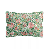 Morris & Co Honeysuckle Cover Set King Size in Evergreen & Coral