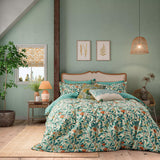 Morris & Co Arbutus Cover Set Size Single in Turquoise