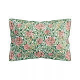 Morris & Co Honeysuckle Cover Set Single Size in Evergreen & Coral