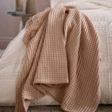 murmur Tess Waffle Throw In Dusky Pink