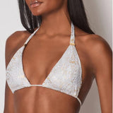 Naia Maia Bikini Top In Silver Snake Print