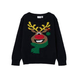 Name It Mini Boys Reindeer Christmas Jumper in Dark Sapphire