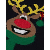 Name It Mini Boys Reindeer Christmas Jumper in Dark Sapphire