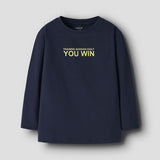 Name It Mini Organic Cotton Top In Navy Blazer