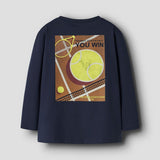 Name It Mini Organic Cotton Top In Navy Blazer