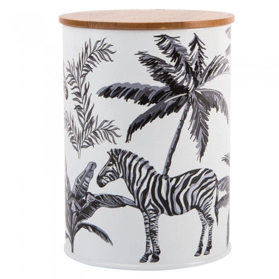 Navigate Madagascar Canister Zebra Repeat with Bamboo Lid