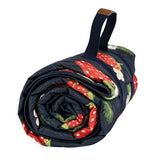 Navigate Summerhouse Strawberries & Cream 175 x 140cm Picnic Blanket Navy Quilted