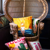 St Tropez Needlepoint Cushion In Yellow
