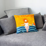 St Tropez Needlepoint Cushion In Yellow