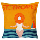 St Tropez Needlepoint Cushion In Yellow