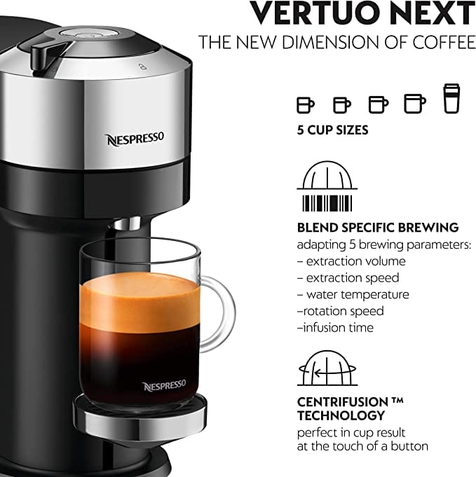 Nespresso Vertuo Next Chrome + Milk