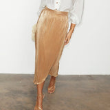 Never Fully Dressed Gold Plisse Jaspre Skirt