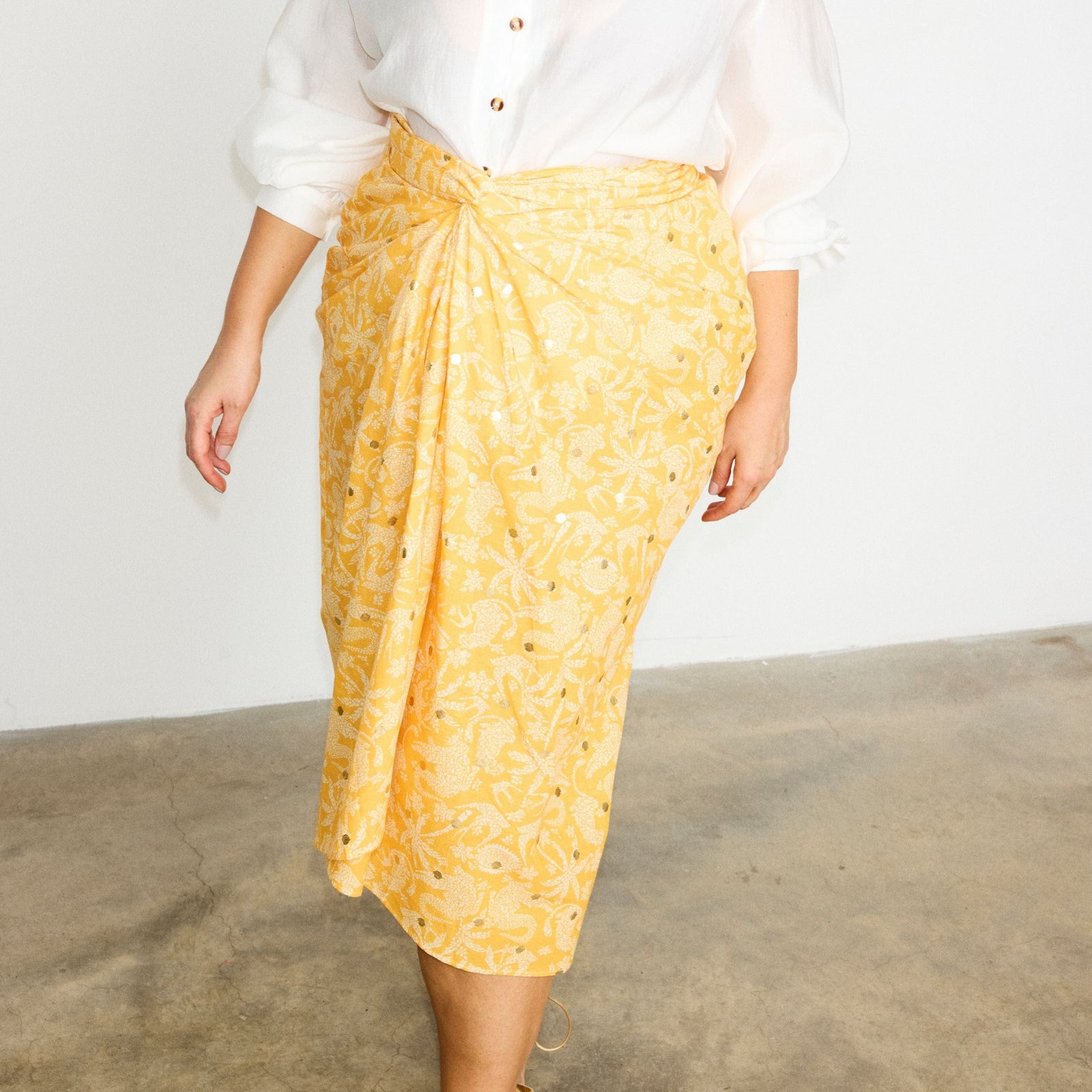 Never Fully Dressed Yellow Mosaic Maxi Jaspre Skirt