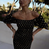 Never Fully Dressed Black Jojo Dress with Gold Fleck