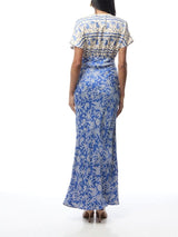 Never Fully Dressed Elodie Maxi Dress in Blue Paisley Print