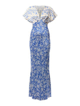 Never Fully Dressed Elodie Maxi Dress in Blue Paisley Print
