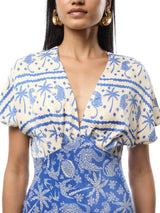 Never Fully Dressed Elodie Maxi Dress in Blue Paisley Print