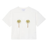 Never Fully Dressed Embroidered Palm Boob T Shirt In White