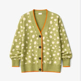 Never Fully Dressed Fawn Jacquard Cardigan In Olive
