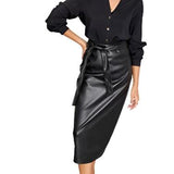 Never Fully Dressed Jaspre Faux Leather Skirt In Black
