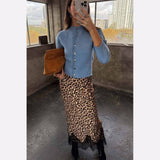Never Fully Dressed Leopard Midi Maeva Skirt In Leopard