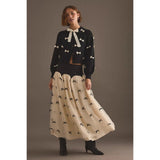 Never Fully Dressed Monika Bow Midi Skirt In Ivory