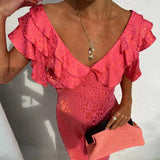 Never Fully Dressed Pink Animal Jacquard Tilda Dress