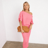Never Fully Dressed Plisse Tilly Maxi Dress In Pink