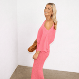 Never Fully Dressed Plisse Tilly Maxi Dress In Pink